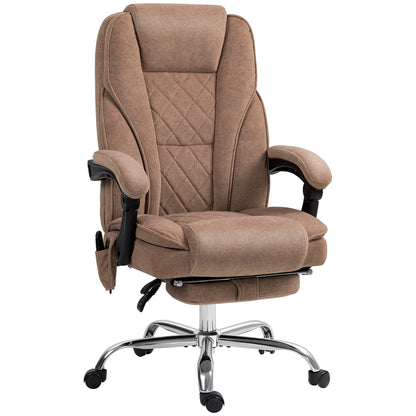 Vinsetto Massage Office Chair, Heated Reclining Computer Chair with Adjustable Height and Footrest, Brown--ChewyGames-ChewyGames
