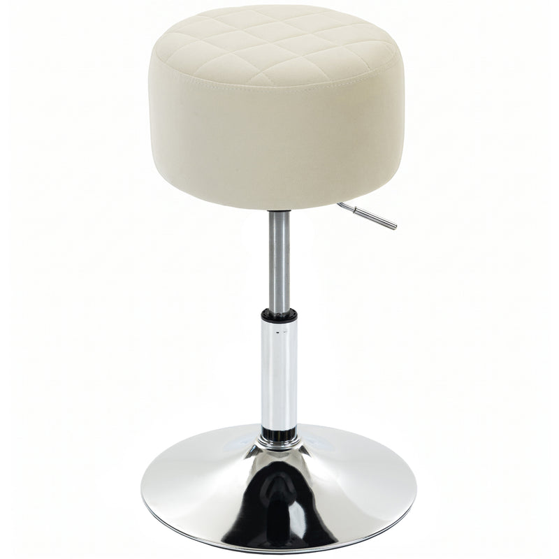 HOMCOM Bar Stool Adjustable Swivel Chair Velvet-Feel Seat 1 Piece, Beige