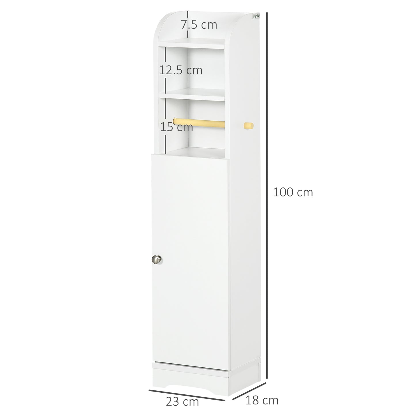 kleankin Multi-Storage Narrow Bathroom Cabinet - White--ChewyGames-ChewyGames