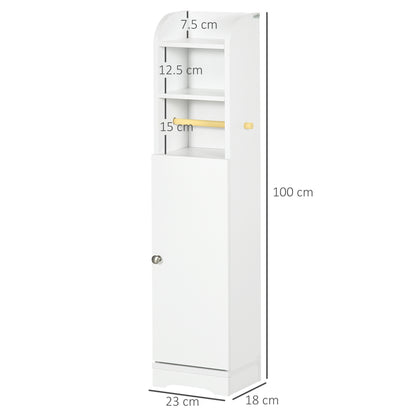 kleankin Multi-Storage Narrow Bathroom Cabinet - White--ChewyGames-ChewyGames