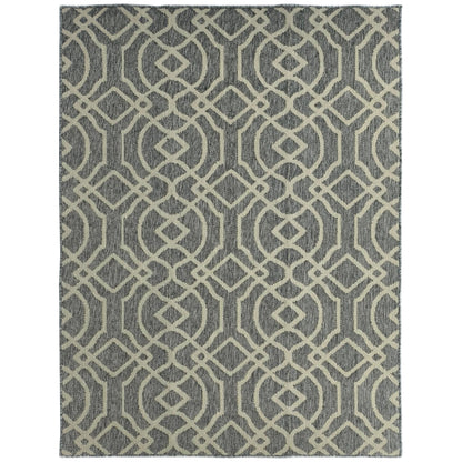 HOMCOM UV Resistant Indoor & Outdoor Area Rug, Easy-Cleaning Machine Washable Rug with Geometric Pattern for Patio, Garden, Kitchen, Bathroom or Living Room, 230 x 160 cm, Grey