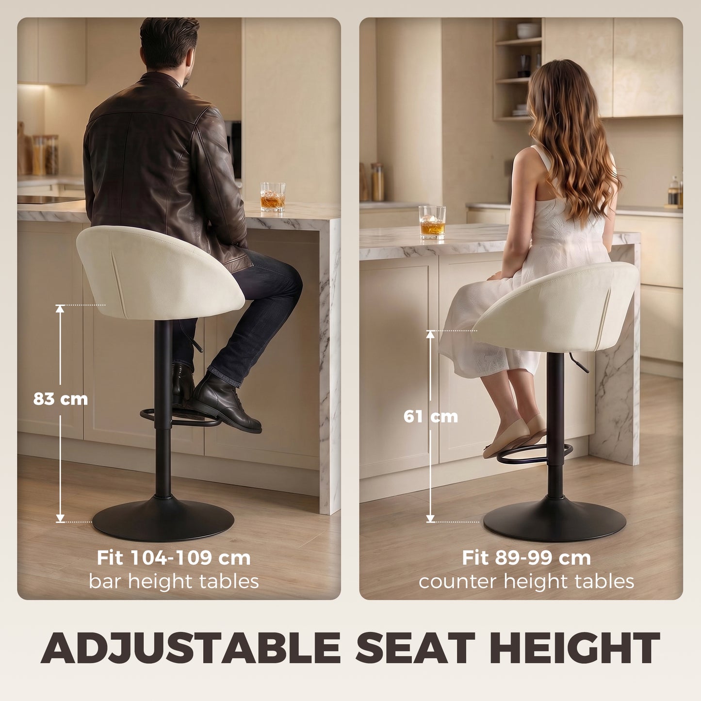 HOMCOM stool counter backs