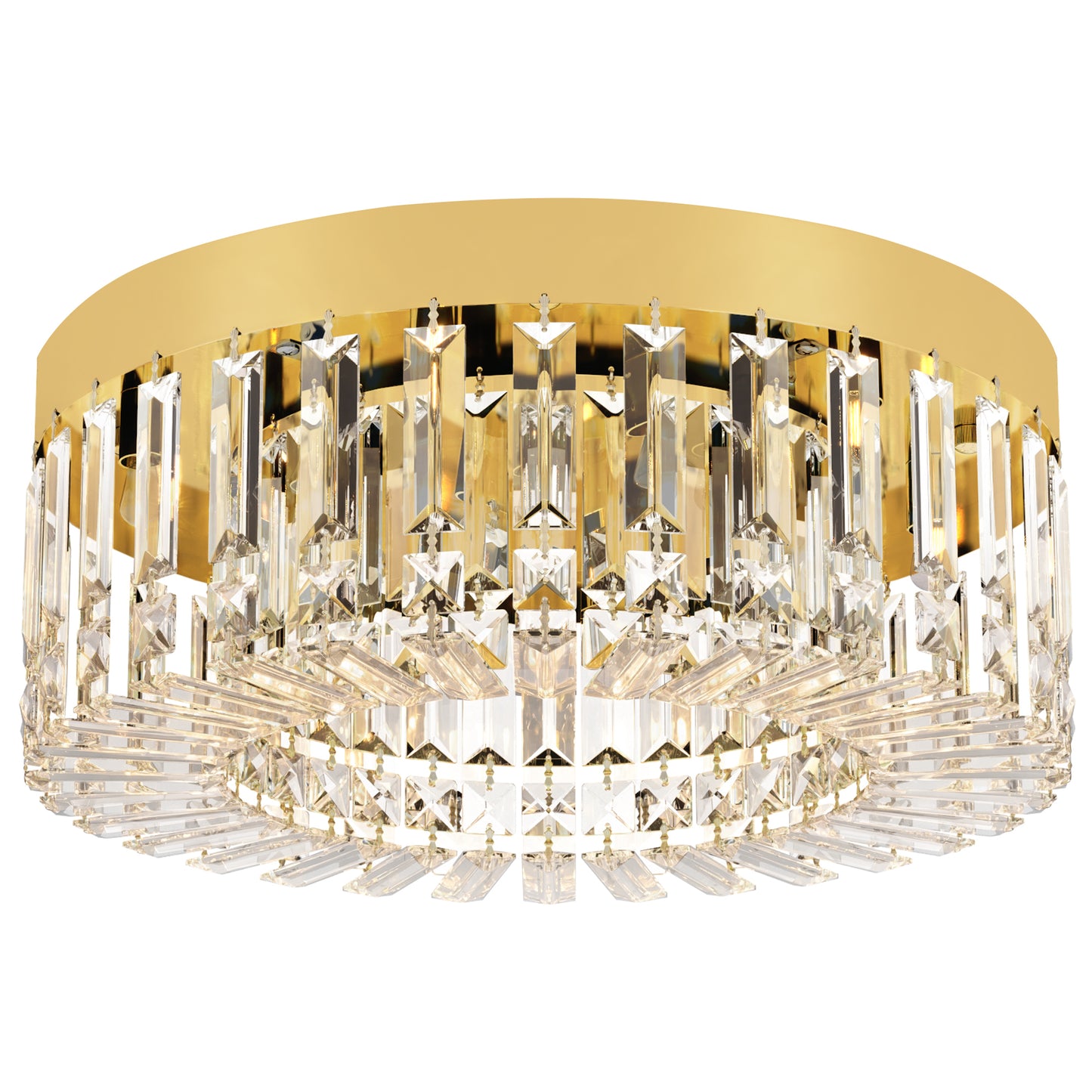 HOMCOM Crystal Chandeliers with 160 Crystal Pendants, 6-Light Ceiling Light for Living Room, Bedroom Dining Room, Gold Tone