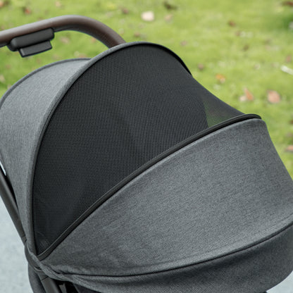 AIYAPLAY Foldable Baby Stroller with Adjustable Seat, 5-Point Harness, Canopy, Basket, 6.3kg Lightweight & Compact, Dark Grey