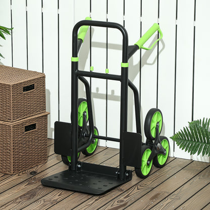 DURHAND Six-Wheel Folding  Sack Barrow Trolley - Black/Green