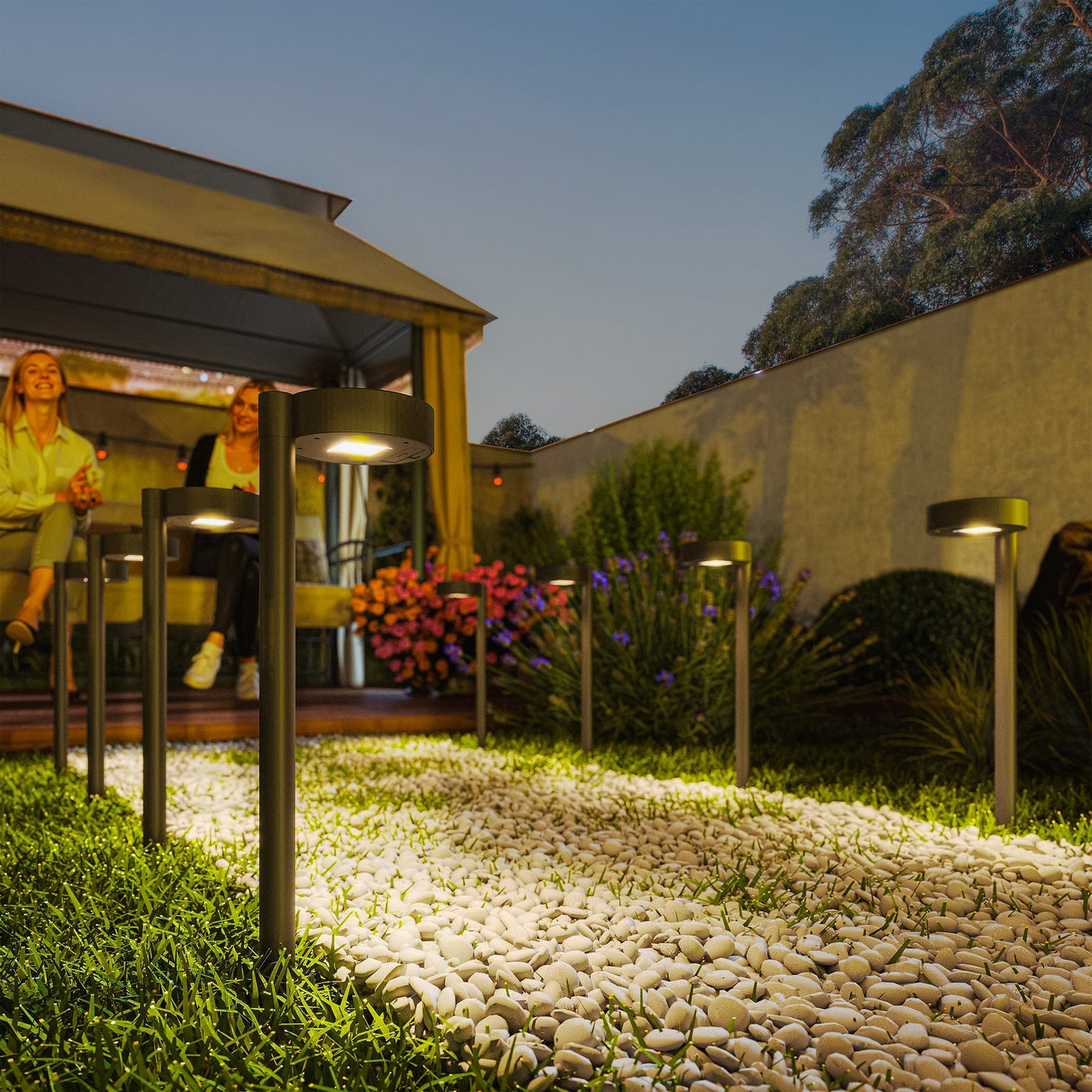 Outsunny Solar Lights Outdoor Garden Stake 8 Pack Pathway Lighting, Solar Stake Lights with Auto On/Off LED, IP44 Waterproof Plastic Outdoor Garden Lighting for Path, Patio and Landscape