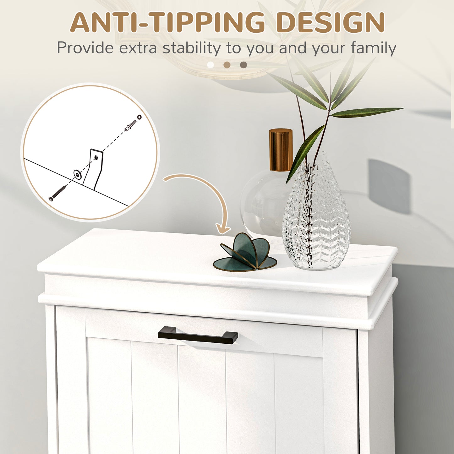 HOMCOM Two-Drawer Minimalistic 10-Shoe Cabinet - White