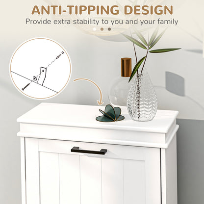 HOMCOM Two-Drawer Minimalistic 10-Shoe Cabinet - White