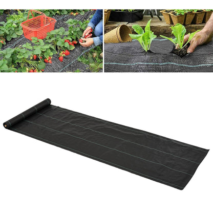 Outsunny 1m x 50m Weed Control Membrane, Heavy Duty Weed Control Barrier Fabric, 100gsm Ground Cover for Patios, Garden