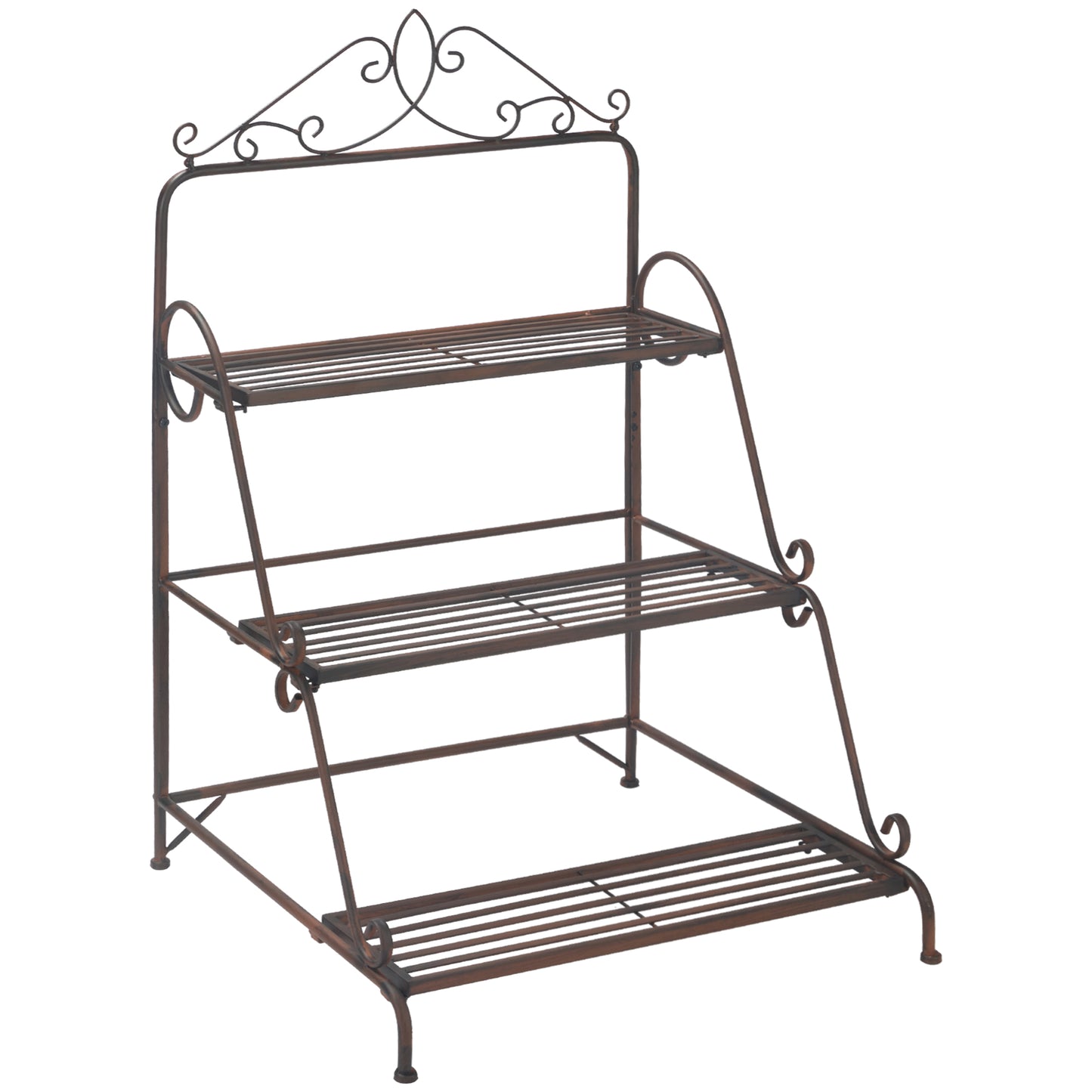 Outsunny 3 Tier Stair Style Metal Plant Stand, Flower Pot Holder Display Shelf, Storage Organizer Rack for Indoor Outdoor Patio Balcony Yard--ChewyGames-ChewyGames
