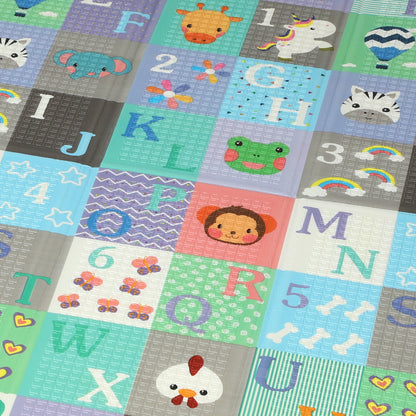 AIYAPLAY Foldable Baby Play Mat Double-Sided, Reversible Foam Soft Crawling Mat for Toddlers, for Bedroom, Nursery and Playroom