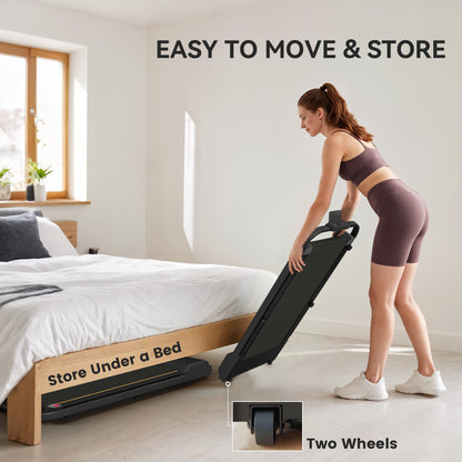 SPORTNOW 2.5HP Walking Pad, 1-6km/h Folding Treadmill with Remote Control and LED Display for Home Gym Office, Orange