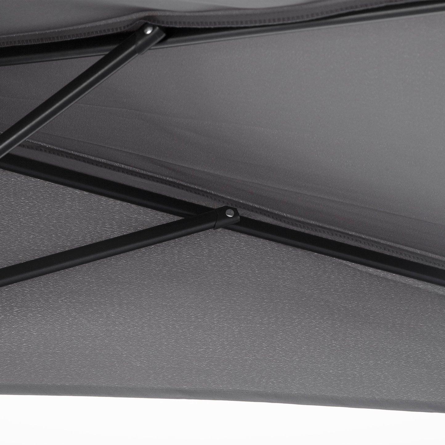 Outsunny 3(m) Half Parasol Semi Round Umbrella Patio Metal Frame Crank Handle for Balcony-- NO BASE INCLUDED, Grey