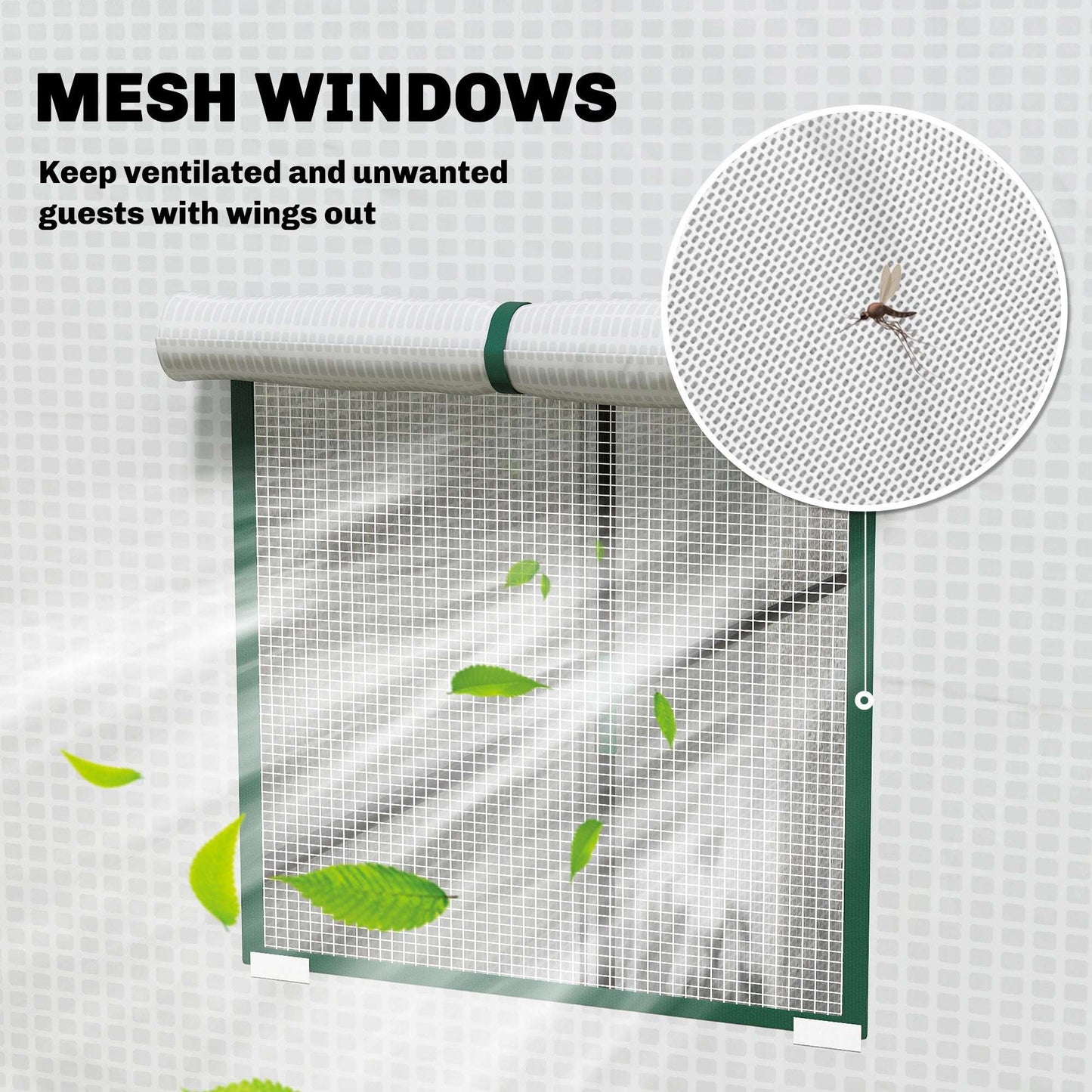 Outsunny PE Cover Walk-in Outdoor Greenhouse, White