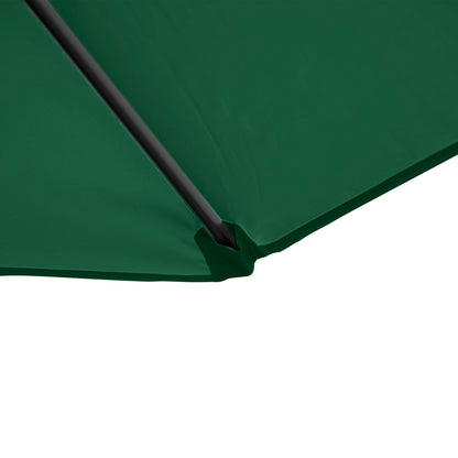 Outsunny 2.5M Garden Cantilever Parasol, Offset Roma Patio Umbrella Hanging Sun Shade Canopy Shelter with 360° Rotation and Cross Base, Green