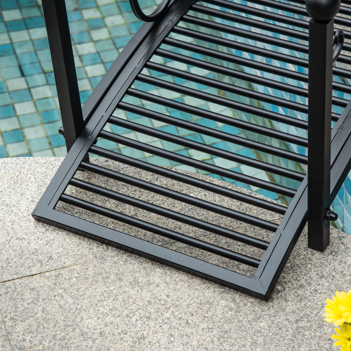 Outsunny 102L x 48W x 49H Classic Metal Garden Bridge with Safety Railings Arc Footbridge Decorative Pond Bridge for Backyard Creek Stream, Black--ChewyGames-ChewyGames