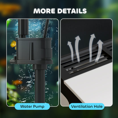 PawHut 13L Glass Aquarium Fish Tank with Filter, LED Lighting, for Betta, Guppy, Mini Parrot Fish, Shrimp, 29 x 20 x 30.5cm