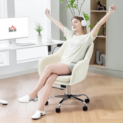 HOMCOM Snow Flannel Office Chair - Beige