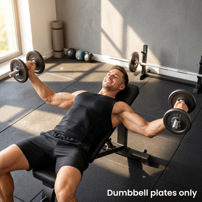SPORTNOW Weight Plates Set, 1"/2.5cm Weight Disc Pair, 4 x 5kg Metal Dumbbell/Barbell Plates for Home Gym