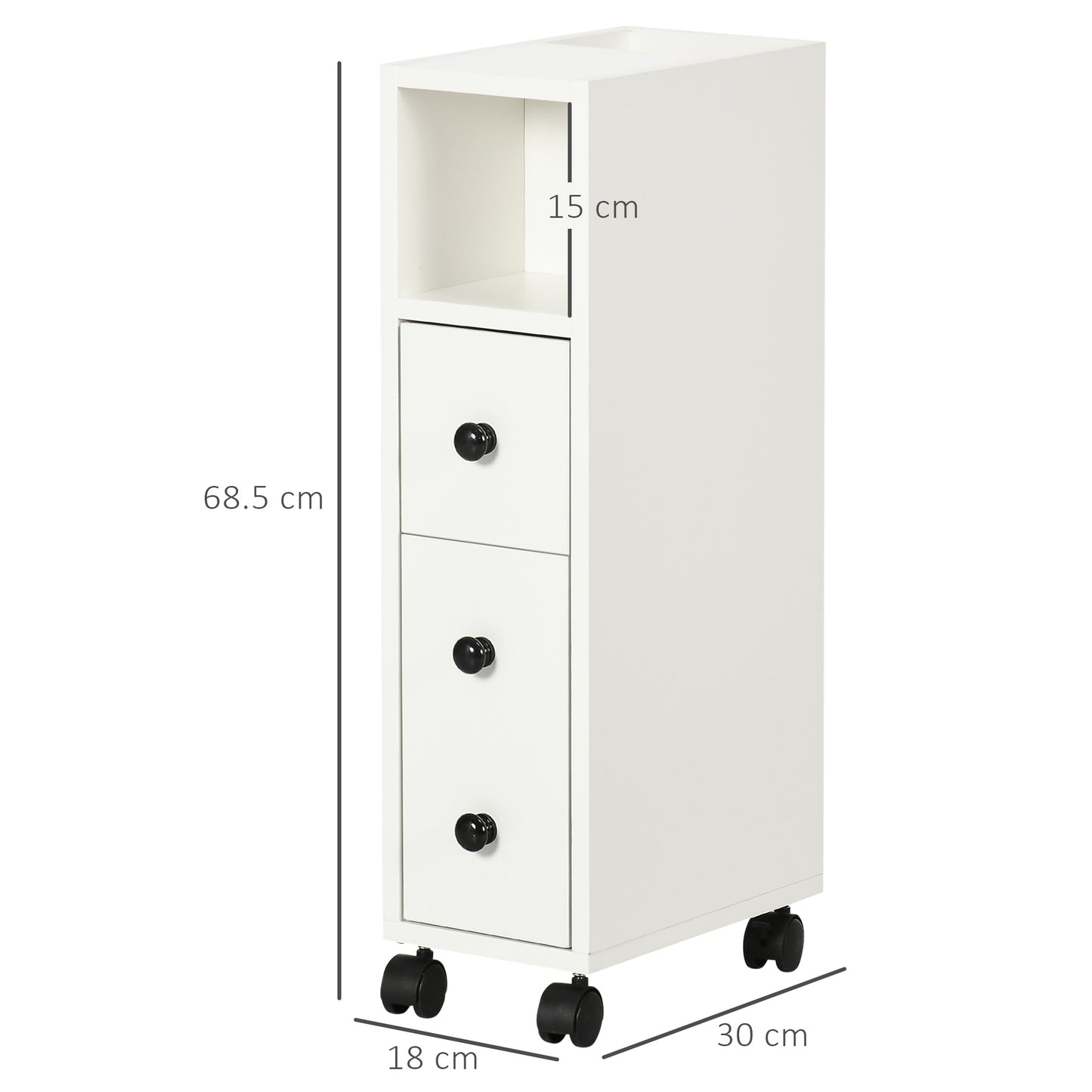 kleankin Slimline Bathroom Storage Cabinet - White--ChewyGames-ChewyGames
