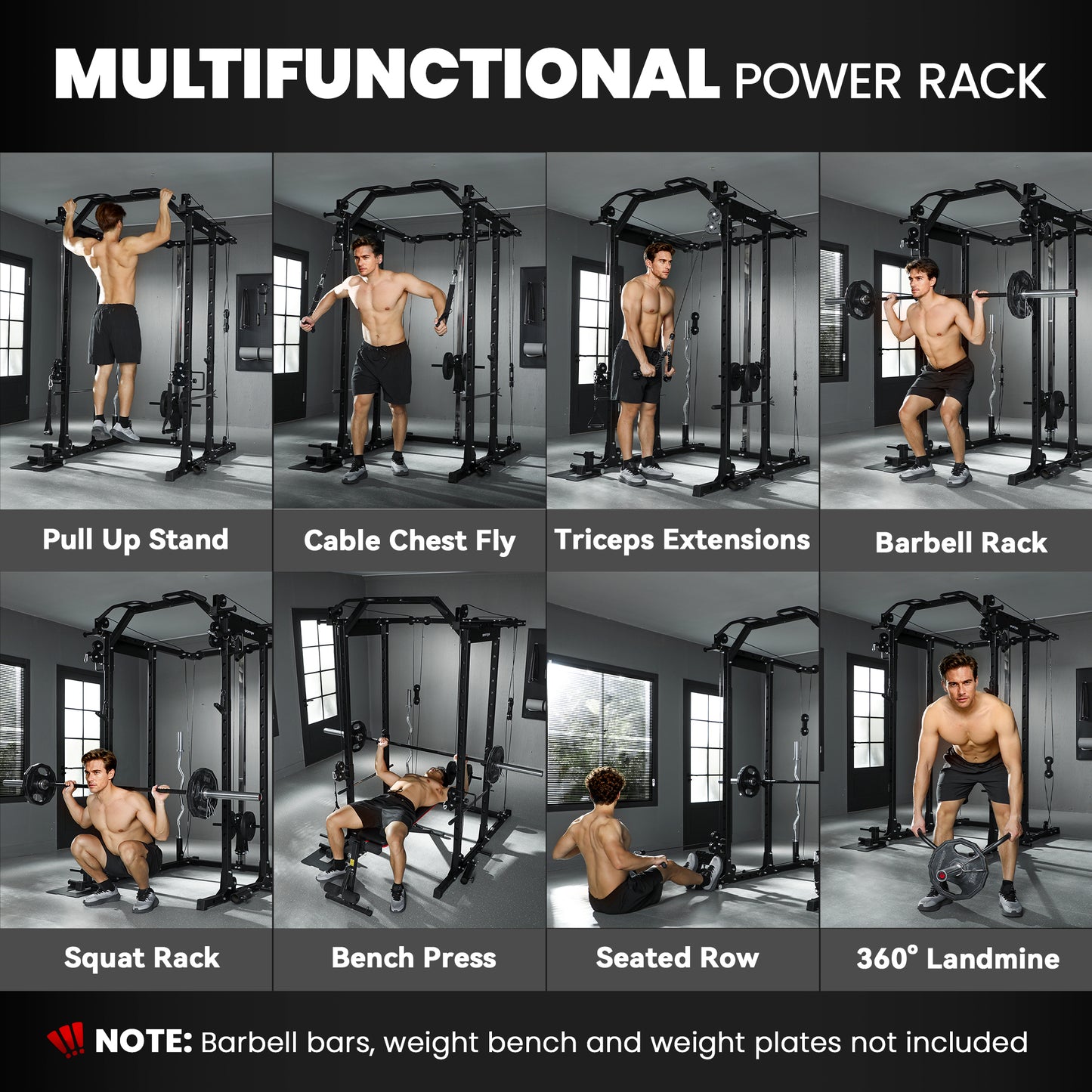 SPORTNOW Lat Pull-Down Home Gym Machine with Cable Crossover for Home Strength Training, Black