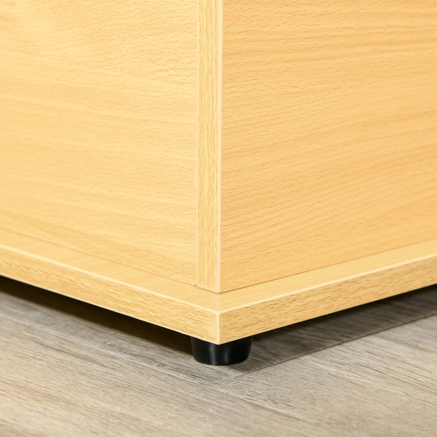 HOMCOM Storage Chest, Large 113L Blanket Box, Shoe Bench with Safety Hinged Lid, Storage Trunk, Bed End Bench for Bedroom, Hallway, Living room, Playroom, 100 x 40 x 40cm, Burlywood--ChewyGames-ChewyGames