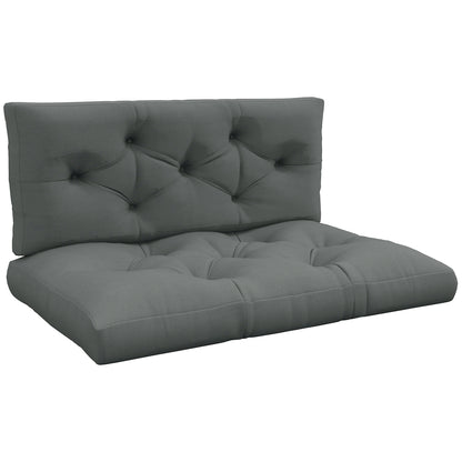 Outsunny Seat and Back Padded Pallet Cushion Set - Light Grey