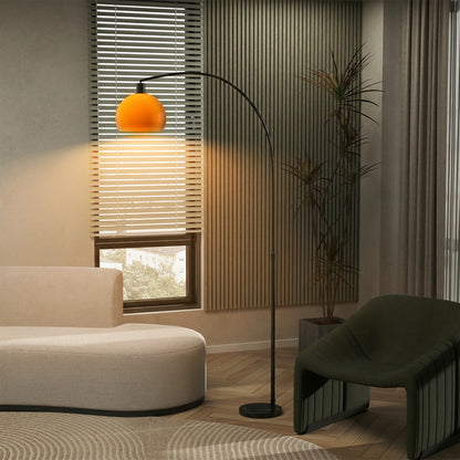HOMCOM Floor Lamp for Living Room, Modern Standing Lamp with Shade & Foot Switch for Bedroom, Office, Black