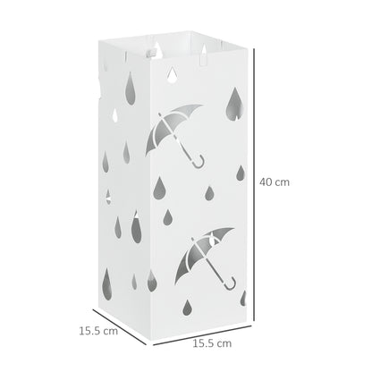 HOMCOM Six-Umbrella Steel Holder Stand - White