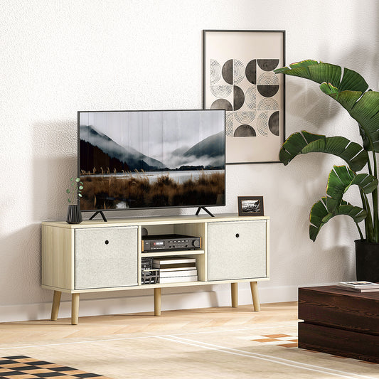 HOMCOM TV Cabinet Stand Unit for TVs up to 50'' with Foldable Drawers, Entertainment Centre for Living Room Natural--ChewyGames-ChewyGames