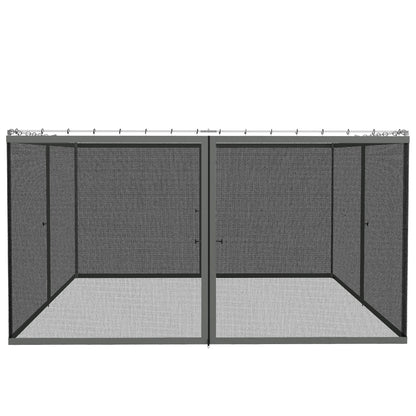 Outsunny 352 x 207cm Universal Replacement Mesh Sidewall Netting for Patio Gazebos and Canopy Tents, (Sidewall Only) Dark Grey