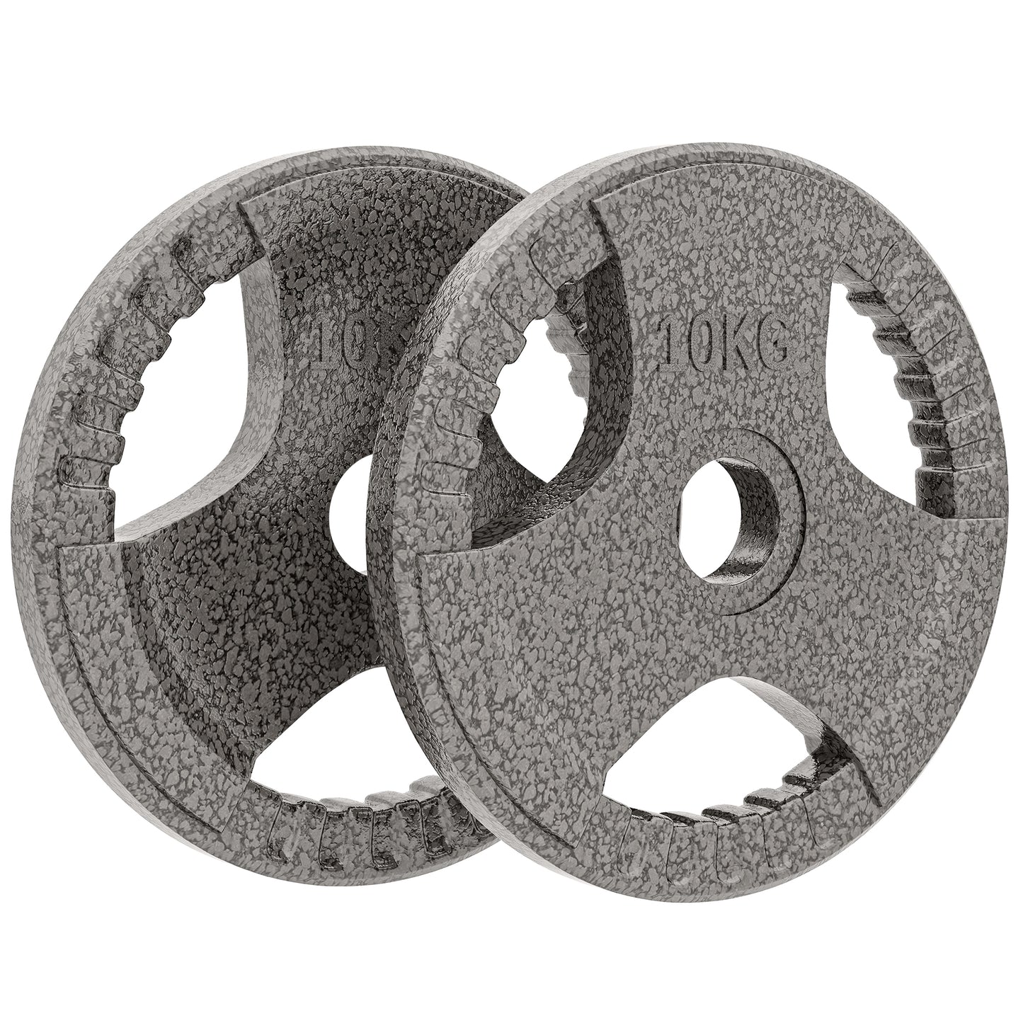 HOMCOM Set of 2 Cast Iron Weight Plates for 2 inch/5cm Hole Dumbbell Handle Bar, 20kg Dumbbell Plates Barbell Weight 2 x 10kg