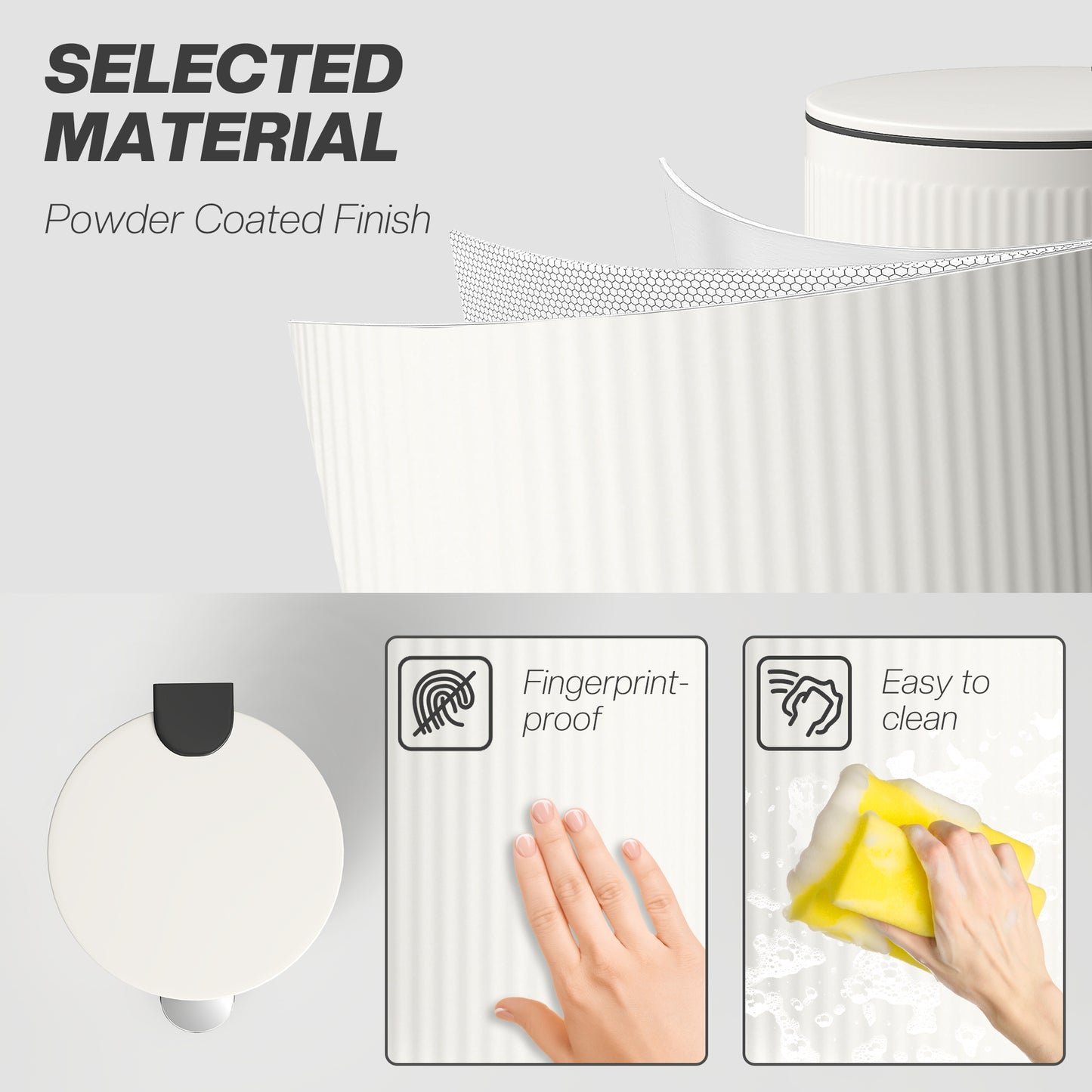 HOMCOM Kitchen Bin, 30 Litre Pedal Rubbish Bin with Removable Bucket, Cream--ChewyGames-ChewyGames