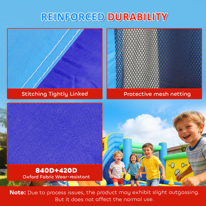 AIYAPLAY 8 in 1 Bouncy Castle for Kids, Inflatable Bounce House with Slide, Pool (Ball Pit), Water Cannon for Indoor Outdoor