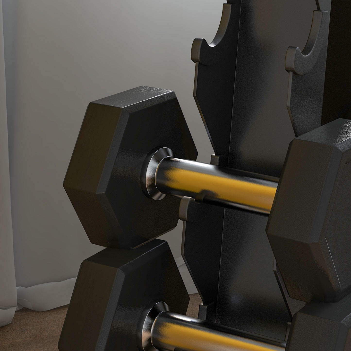 SPORTNOW Five-Tier Dumbbell Storage Rack, for Home Gym Exercise - Black-Free Weight Storage Racks-ChewyGames-ChewyGames