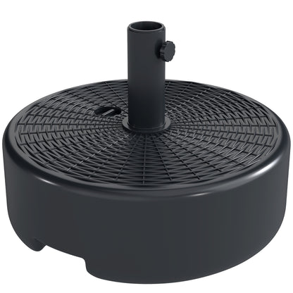 Outsunny Patio Umbrella Base 22kg Sand Filled Garden Parasol Stand forfor 38mm/48mm Poles, Black