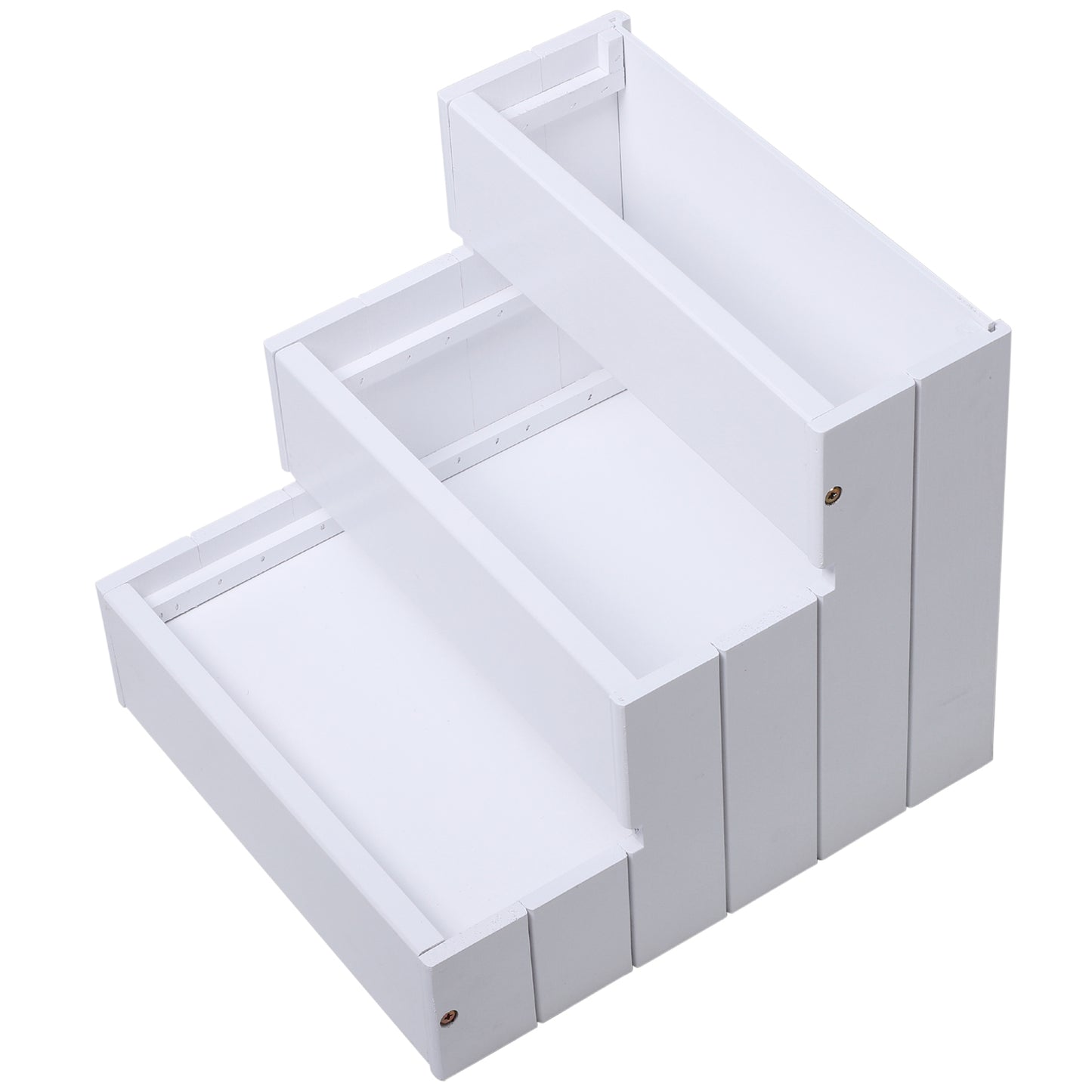 PawHut Dog Steps for Bed Sofa, 3 Step Wooden Dog Stairs for Sofa, Pet Stairs with Storage for Small Cats and Puppy, White