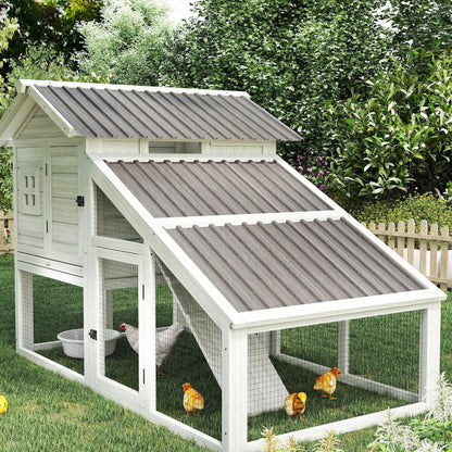 Outsunny Set of 12 Corrugated Steel Roof Sheet Panels - Grey Wood Effect