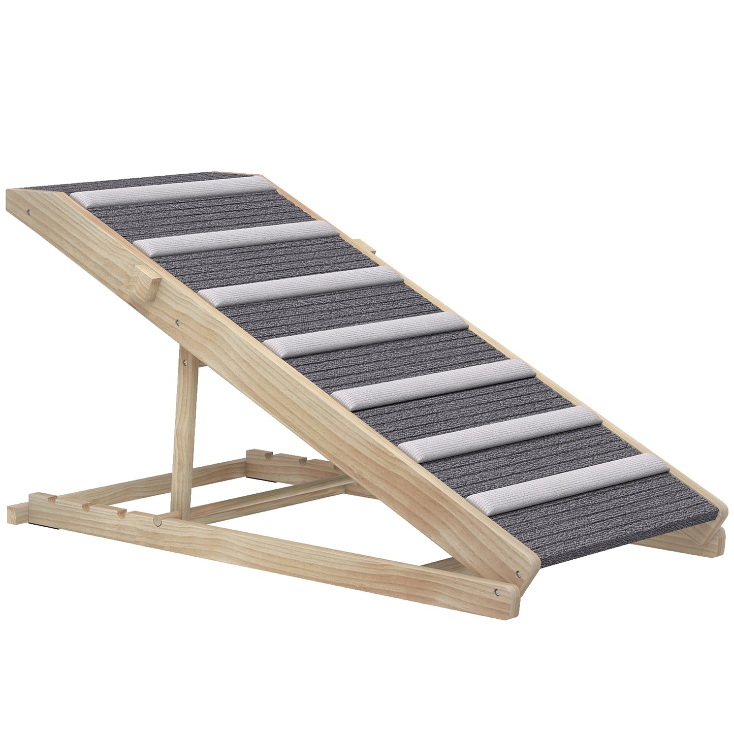 PawHut Dog Ramp for Couch, Adjustable Folding Pet Ramp, 4 Adjustable Height Dog Climbing Ladder, 35/43/47/50 cm Height--ChewyGames-ChewyGames