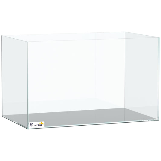 PawHut Fish Tank Bare Glass for DIY Glass Aquarium with Protective Base Mat 43L Transparent for Fish Shrimps