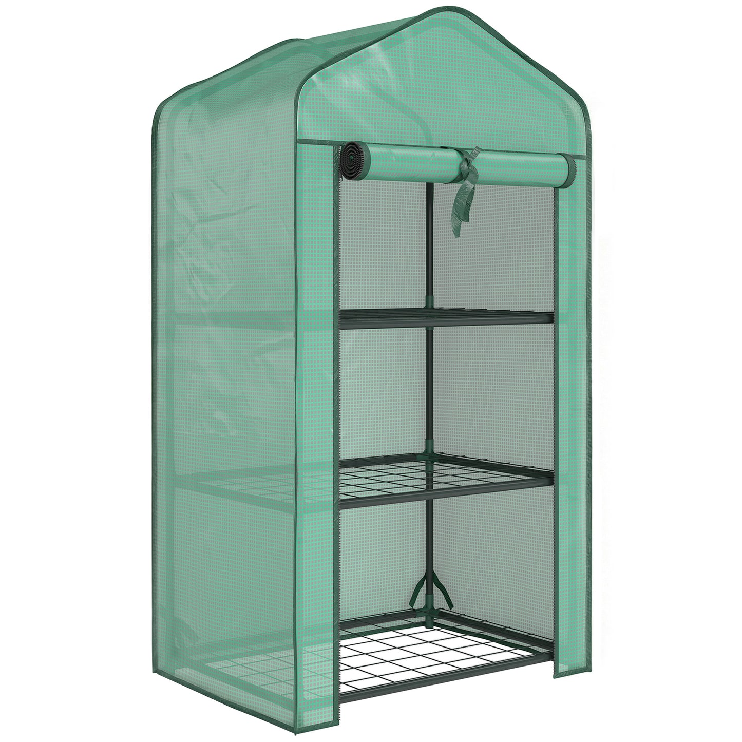 Outsunny Three-Tier Mini Greenhouse - Green