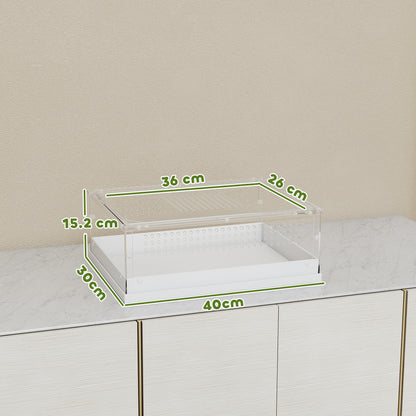 PawHut Acrylic Reptile Terrarium with Top Sliding Door, Vents,  for Snake, Frog, Spider, Gecko, Tarantula, 40 x 30 x 15 cm