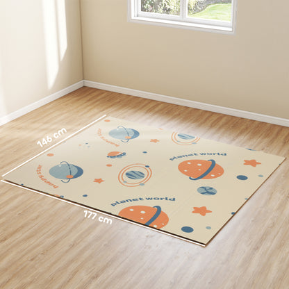 AIYAPLAY Space-Themed Baby Plat Mat Double Sided, Foldable, Water-Resistant for Outdoor/Indoor, 177 x 146 x 1.5cm--ChewyGames-ChewyGames