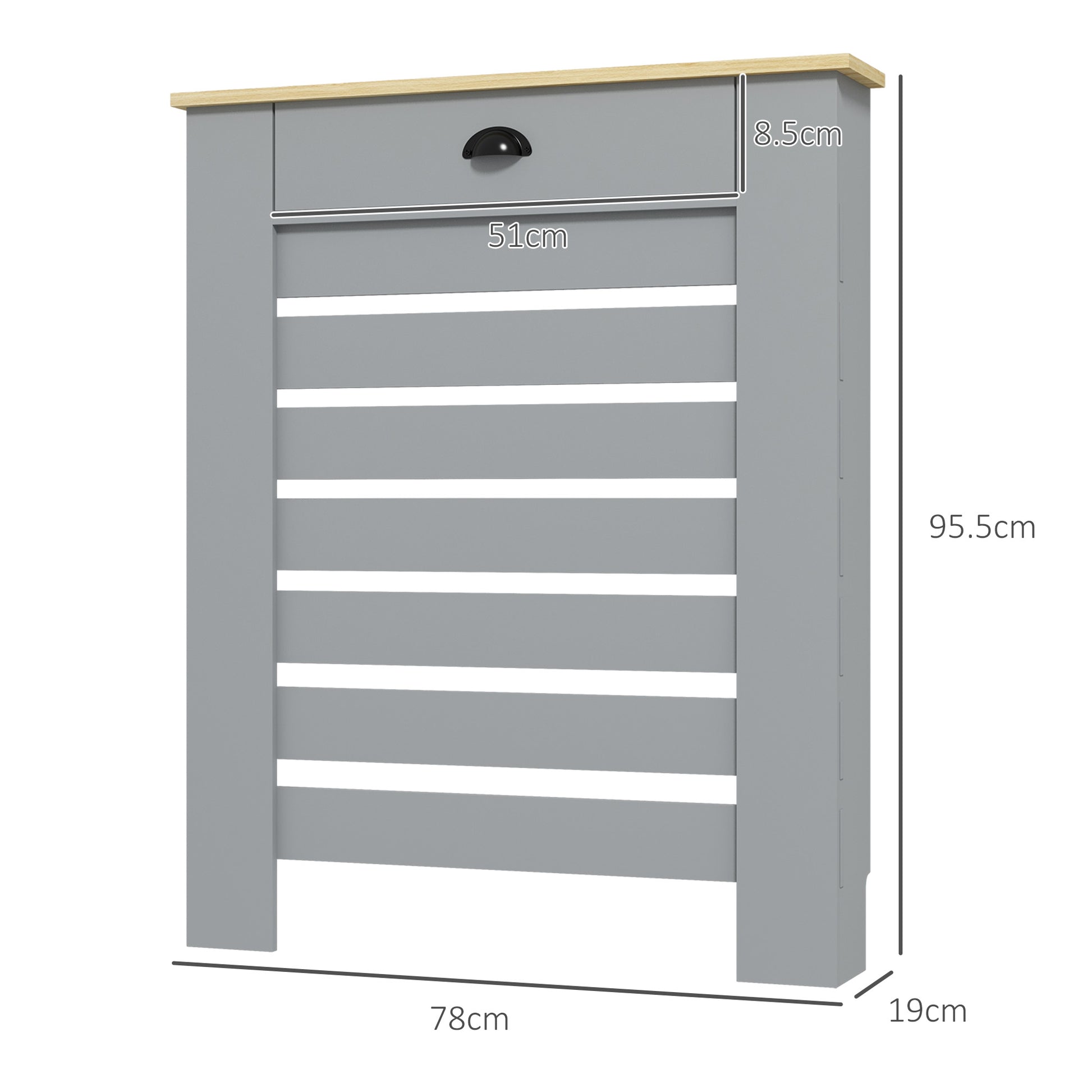 HOMCOM 95.5H x 78Wcm Radiator Cover, with Drawer - Grey--ChewyGames-ChewyGames