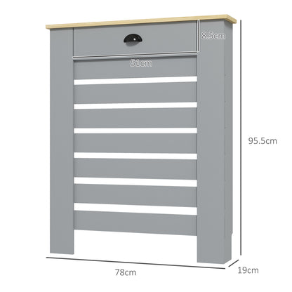 HOMCOM 95.5H x 78Wcm Radiator Cover, with Drawer - Grey--ChewyGames-ChewyGames