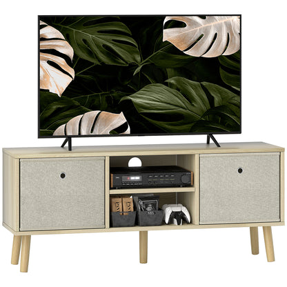 HOMCOM TV Cabinet Stand Unit for TVs up to 50'' with Foldable Drawers, Entertainment Centre for Living Room Natural--ChewyGames-ChewyGames