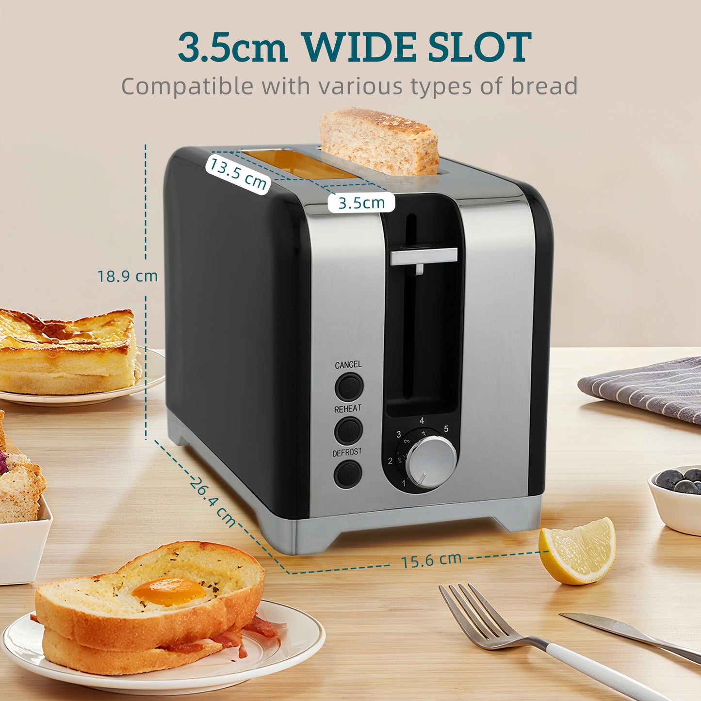 HOMCOM Retro Toaster and Kettle Set - Black--ChewyGames-ChewyGames