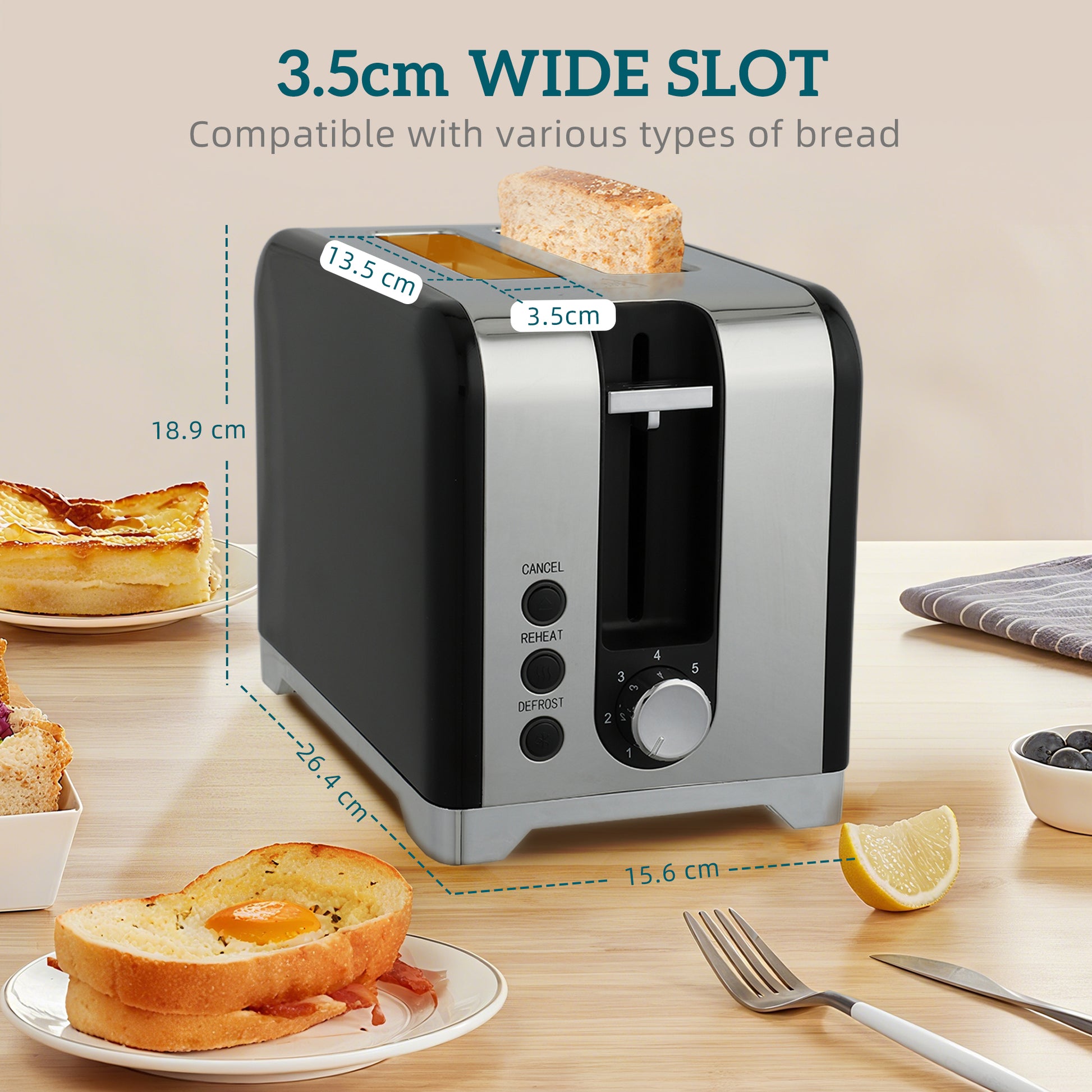 HOMCOM Retro Toaster and Kettle Set - Black--ChewyGames-ChewyGames