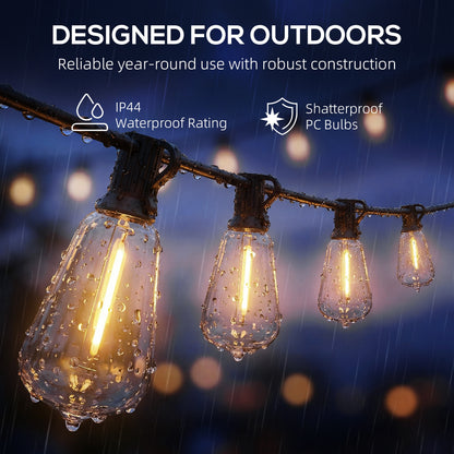 HOMCOM Curtain Lights Connectable Fairy Curtain Lights Plug-in IP44 Waterproof/18 m/Warm White