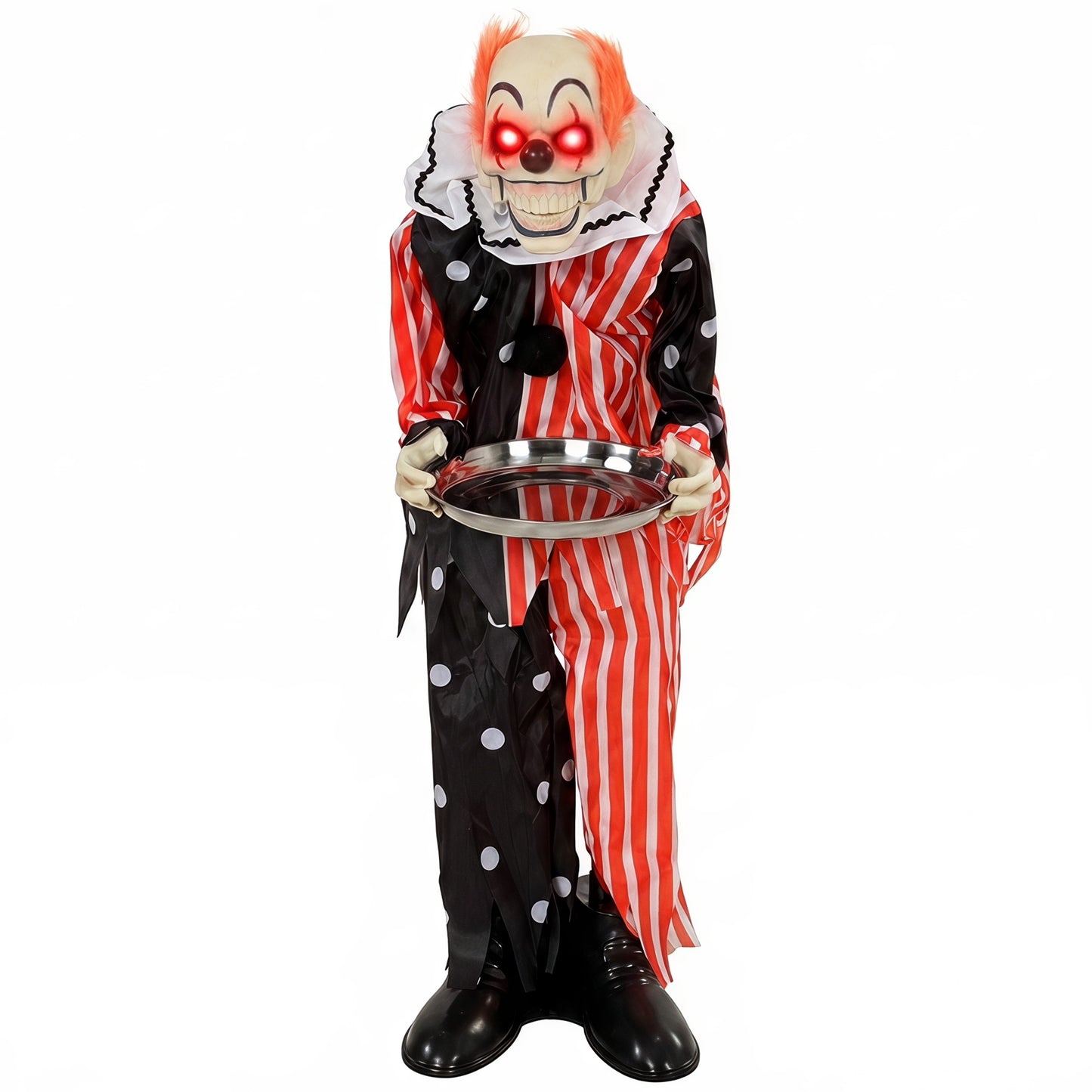 HOMCOM Animated Clown Halloween Decoration, Scary Halloween Animatronics Decor with Sound Touch Activated
